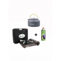 Orcamp Tekli Ocaki Gri + 1 Adet Kamp Çaydanlığı +  1 Adet 227 Gram Gaz 