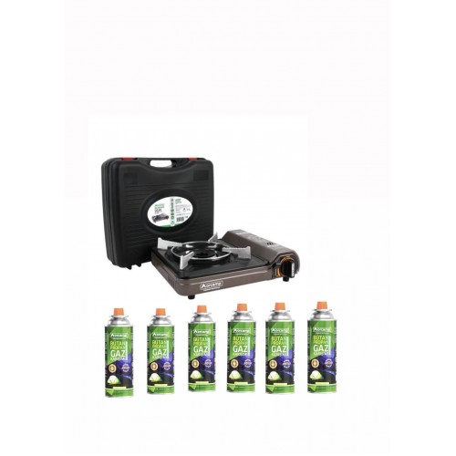 Orcamp Tekli Portatif Kamp Ocak Gaz Stop Emniyetli + 6 Adet 227 Kartuş