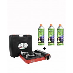 Orcamp Portatif Kamp Ocağı Kırmızı Ck-505 + 3 Orcamp 227 Gram Gaz Kartuşu