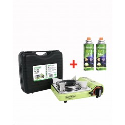 Orcamp Tekli Mini Portatif Kamp Ocak Ve 2 Adet 227 Gr Gaz Kartuş Seti Yeşil
