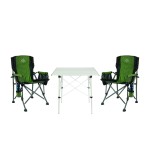 2 Adet Ol Outdoor Mammoth Katlanır Kamp Sandalyesi Yeşil+Ol Outdoor Alüminyum Katlanır Kamp Masası