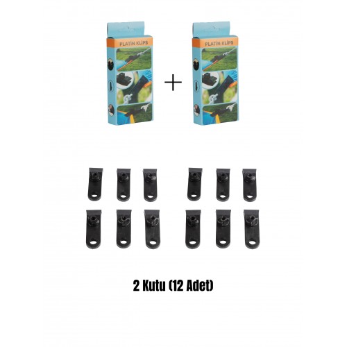 2 Adet 6'lı Paket Çoklu Kullanımlı Branda, Gölgelik, Tarp Çadır Için Yüksek Kaliteli Vidalı Plastik Klips