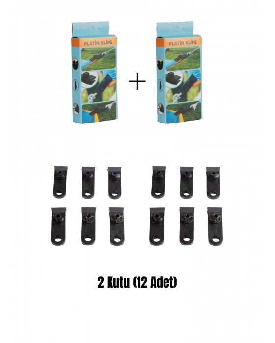 2 Adet 6'Lı Paket Çoklu Kullanımlı Branda, Gölgelik, Tarp Çadır Için Yüksek Kaliteli Vidalı Plastik Klips