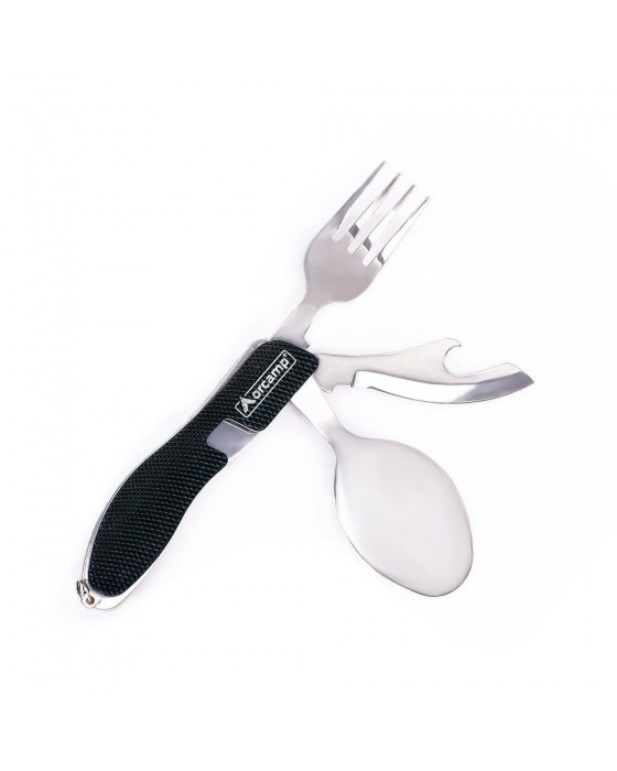 Orcamp Kamp Çatal Kaşık Bıçak Seti - Siyah