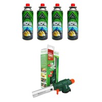 Profesyonel Pürmüz Başlık Ve 4 Adet Ol Outdoor 227 Gram Gaz Kartuş Seti