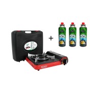 Ol Outdoor 3 Adet 227 Gr Gaz Kartuş + Orcamp Tekli Portatif Ocak (Kırmızı)