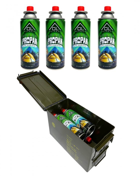 Ol Outdoor 227 Gr Gaz Kartuşu 4 Adet + Metal Taşima Çantasi