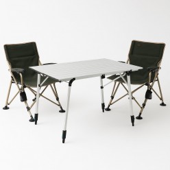 2 Adet Madfox Warden Katlanır Kamp Sandalyesi Yeşil + Moonlite Yükseklik Ayarlı Katlanır Kamp Masası