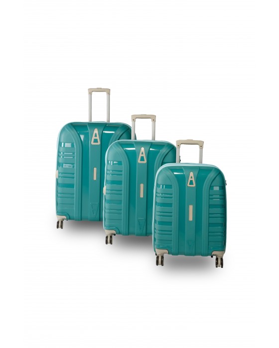 Accord Kırılmaz - Kilitli Seyehat Valizi 3'Lü Set - Turkuaz