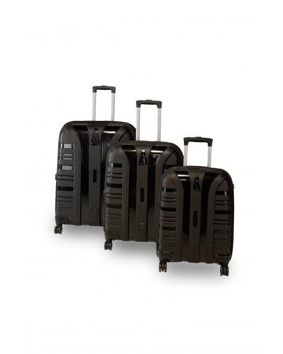 Accord Kırılmaz - Kilitli Seyehat Valizi 3'Lü Set - Siyah