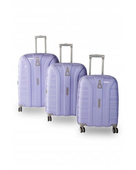 Accord Kırılmaz - Kilitli Seyehat Valizi 3'Lü Set - Lila