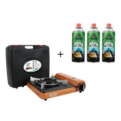 Orcamp Tekli Portatif Turuncu Ocak + 3 Adet Ol Outdoor 227 Gr Gaz Kartuşu