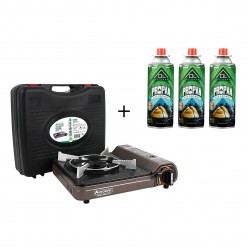 Orcamp Tekli Portatif Gri Ocak + 3 Adet Ol Outdoor 227 Gr Gaz Kartuşu
