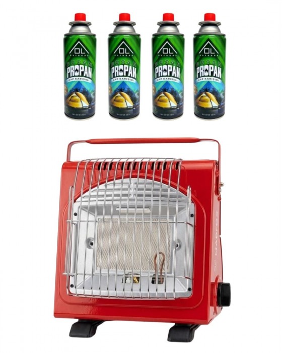 Madfox Blaze Pro Kamp Tipi Portatif Gazlı Soba + 4 Adet Ol Outdoor 227 Gr Gaz Kartuşu