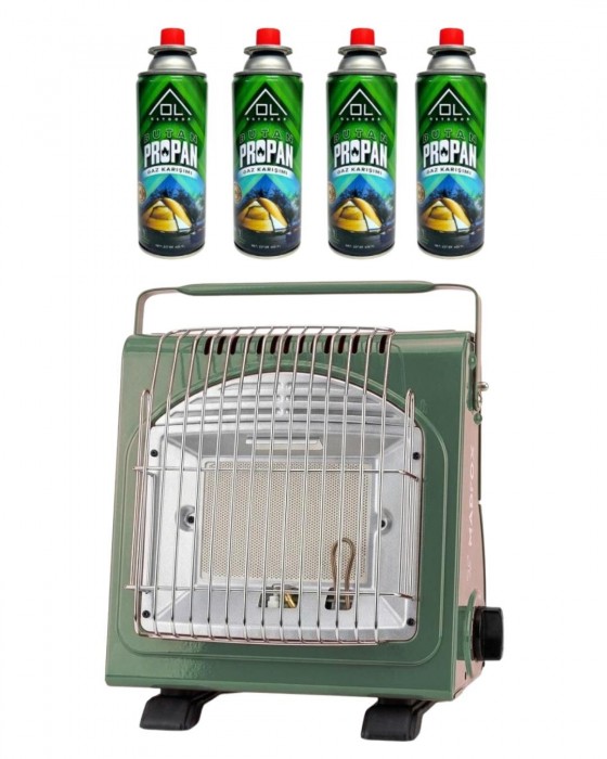 Madfox Blaze Pro Kamp Tipi Portatif Gazlı Soba + 4 Adet Ol Outdoor 227 Gr Gaz Kartuşu